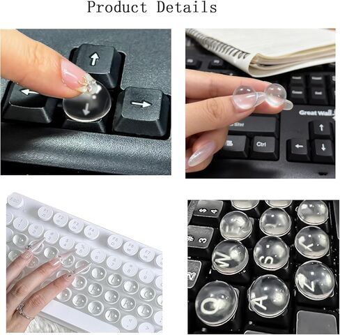 Keyboard Cover for Long Nails Set,164PCS Keyboard Stickers Self-Adhesive Universal Nail Art Keyboard Bubbles,Silicone Typing Keyboard Women Playing Games/Office with Mouse Pad in Saudi Arabia