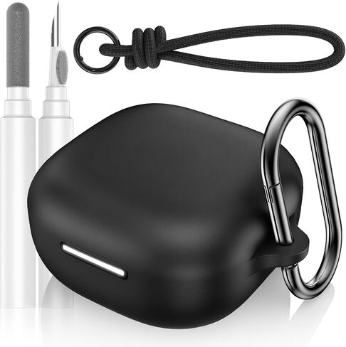for Anker Soundcore P31i Case Cover, Soft Silicone Shockproof Protective Skin Case for Soundcore P31i Earbuds 2025 with Cleaner Kit, Keychain and Lanyard Accessories (Black) in Saudi Arabia