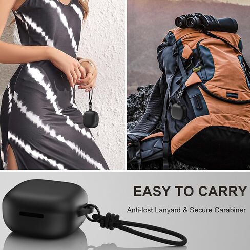 for Anker Soundcore P31i Case Cover, Soft Silicone Shockproof Protective Skin Case for Soundcore P31i Earbuds 2025 with Cleaner Kit, Keychain and Lanyard Accessories (Black) in Saudi Arabia