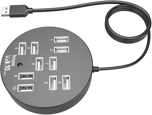 USB Hub 10-Port USB Splitter USB Extender USB محول لأجهزة الكمبيوتر المحمول USB Port Hub in Kuwait