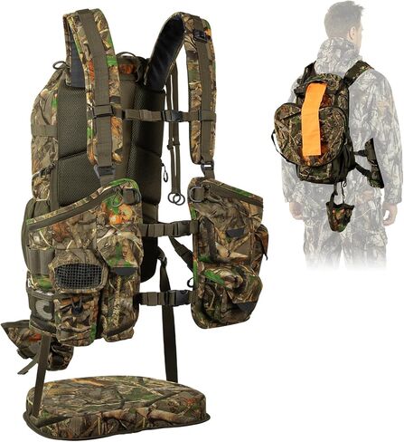 سترة صيد Extremus من KastKing BearHauler تركيا مع مقعد سميك، حقيبة نهارية قابلة للتحويل، حبال بندقية مخفية، جيوب للمكالمات والصدفة، جيب للترطيب، قماش هادئ in Kuwait
