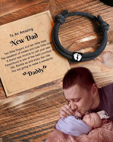Shonyin New Dad Christmas Gifts First Time Expecting 1st Time Dad, Braided Rope Daddy Bracelet for Daddy to Be First Time Fathers Day Valentines in Saudi Arabia