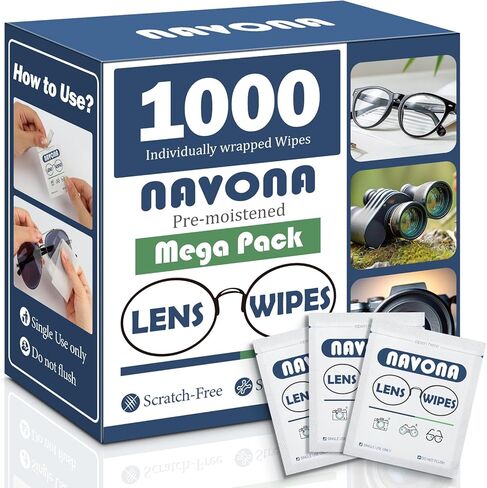 800 Count Lens Wipes for Eyeglasses – Pre-Moistened, Individually Wrapped Eyeglass Cleaning Wipes – Scratch-Free, Streak-Free Glasses Cleaner Wipes for Sunglasses & Camera Lens – Bulk Pack in Saudi Arabia