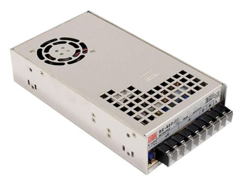 Mean Well SE-450-12 Enclosed Switching AC-to-DC Power Supply, Single Output, 12V, 37.5A, 450W, 2.0" H x 4.9" W x 8.9" L in Saudi Arabia