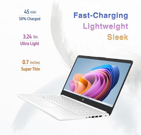 كمبيوتر محمول HP Stream 14 بوصة عالي الدقة ونحيف وخفيف الوزن، Intel Celeron N4120، ذاكرة الوصول العشوائي 16 جيجابايت، تخزين eMMC سعة 64 جيجابايت، عمر بطارية طويل، كاميرا ويب عالية الدقة، HDMI، أبيض، Office 365 لمدة عام واحد، Windows 11 S، 128 جيجابايت Cue in Kuwait