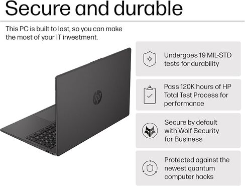 HP 250 G10 Laptop (15.6" FHD IPS Anti-glare, Intel i5-1334U, 16GB RAM, 512GB SSD, 10-Core(> Ryzen 7-7730U)), Business, Home, Military Grade, Webcam w/Shutter, Numeric Keypad, HDMI, Win 11 Pro in Kuwait