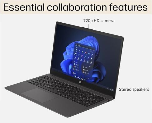 HP 250 G10 Laptop (15.6" FHD IPS Anti-glare, Intel i5-1334U, 16GB RAM, 512GB SSD, 10-Core(> Ryzen 7-7730U)), Business, Home, Military Grade, Webcam w/Shutter, Numeric Keypad, HDMI, Win 11 Pro in Kuwait