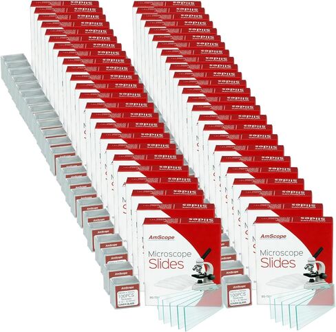 AmScope 72 pcs. Blank Microscope Slides, Pre-Cleaned Glass Slides for Microscopes in Kuwait
