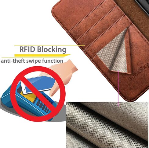 DuckSky متوافق مع Google Pixel 10/10 Pro 6.3 بوصة حافظة محفظة من الجلد الأصلي 【حجب RFID 】 【4 حامل لبطاقات الائتمان 】 【جلد حقيقي 】 حافظة هاتف قابلة للطي للنساء والرجال لهاتف Pixel 10 بني فاتح in Saudi Arabia