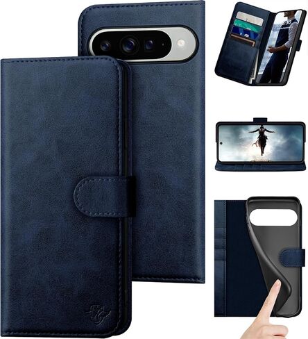 DuckSky متوافق مع Google Pixel 10/10 Pro 6.3 بوصة حافظة محفظة من الجلد الأصلي 【حجب RFID 】 【4 حامل لبطاقات الائتمان 】 【جلد حقيقي 】 حافظة هاتف قابلة للطي للنساء والرجال لهاتف Pixel 10 بني فاتح in Saudi Arabia