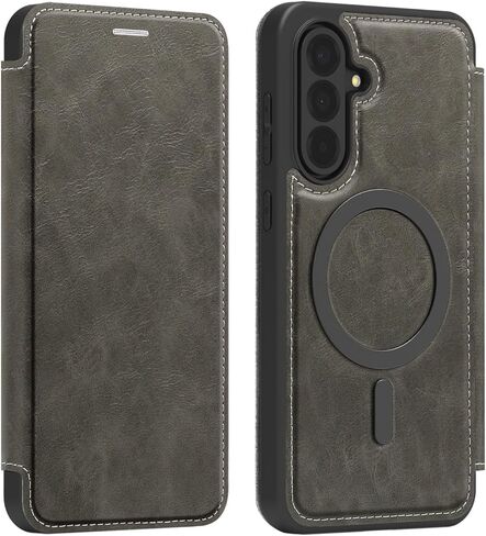 Lunivop Compatible with Samsung Galaxy S25 Ultra Case 2025 6.9 '' Flip Cover PU Leather RFID Blocking Card Holder Wallet 【Compatible with Magsafe】 Magnetic Phone Case for S25Ultra (Light Brown) in Saudi Arabia