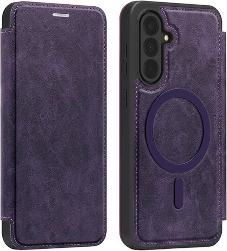 Lunivop Compatible with Samsung Galaxy S25 Ultra Case 2025 6.9 '' Flip Cover PU Leather RFID Blocking Card Holder Wallet 【Compatible with Magsafe】 Magnetic Phone Case for S25Ultra (Light Brown) in Saudi Arabia