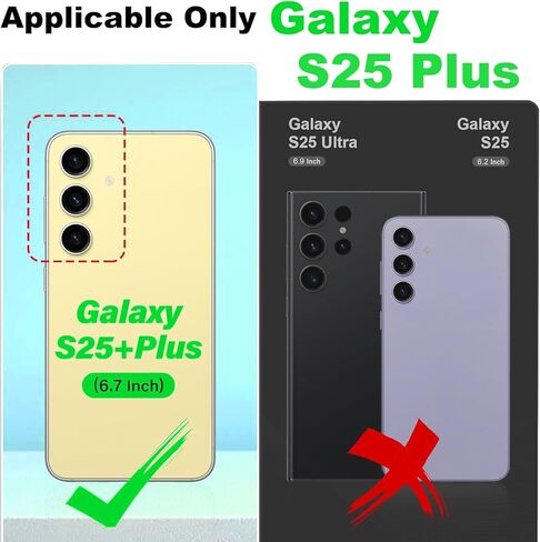 متوافق مع حافظة محفظة Galaxy S25 Plus Crossbody مع حامل بطاقات للنساء، جراب هاتف RFID محجب من جلد البولي يوريثان وحقيبة يد بسحاب وغطاء قلاب مع فتحات للبطاقات وحامل معصم دائري، أسود in Kuwait