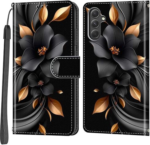 حافظة محفظة لهاتف Samsung Galaxy A54 5G، [مسند] حامل 3 بطاقات [غلاف داخلي من مادة TPU مقاوم للصدمات]، غطاء قلاب واقٍ مغناطيسي من جلد البولي يوريثان مقاس 6.4 بوصات، فراشة وردية in Kuwait