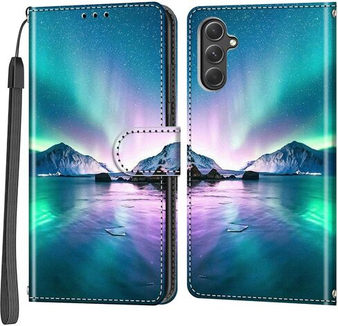 حافظة محفظة لهاتف Samsung Galaxy A54 5G، [مسند] حامل 3 بطاقات [غلاف داخلي من مادة TPU مقاوم للصدمات]، غطاء قلاب واقٍ مغناطيسي من جلد البولي يوريثان مقاس 6.4 بوصات، فراشة وردية in Kuwait