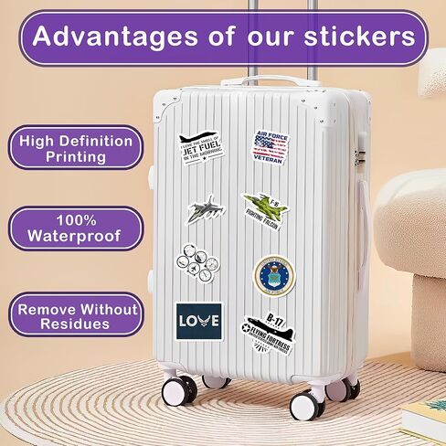 50 Pcs Air Force Vinyl Sticker Cartoon Fighter Jet Decal US Military Aircraft Stickers Tablet Phone Laptop Tumbler Skateboard Bike Luggage Christmas Gifts for Teens Coworkers Students Army Fans in Saudi Arabia