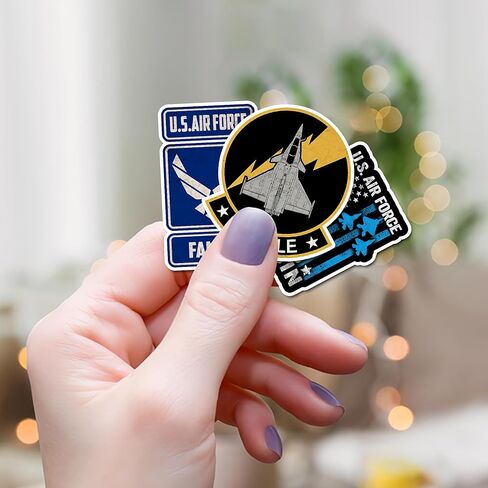50 Pcs Air Force Vinyl Sticker Cartoon Fighter Jet Decal US Military Aircraft Stickers Tablet Phone Laptop Tumbler Skateboard Bike Luggage Christmas Gifts for Teens Coworkers Students Army Fans in Saudi Arabia