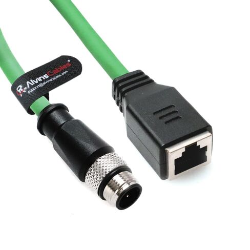 Alvin's Cables M12 D-Code 4 Pin Male to RJ45 Female Ethernet Cable for Industrial Camera Sensor, RJ45 Female Socket High-Flex Cat5e Cable for Automation Application 3.3ft/1m in Saudi Arabia