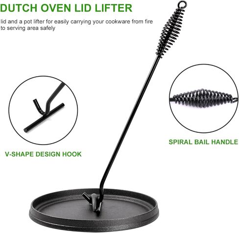 طقم قدور ومقالي من الحديد الزهر مكون من 8 قطع، مقالي من الحديد الزهر وأدوات خبز ومقلاة شواء مربعة وأدوات طهي المطبخ للتخييم in Kuwait