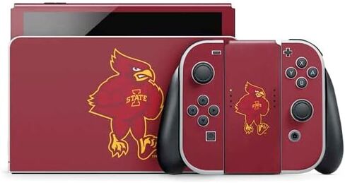 ملصق Skinit المخصص للألعاب متوافق مع Nintendo Switch OLED (2021) - تصميم نص جامعي مرخص رسميًا من جامعة ولاية آيوا in Saudi Arabia