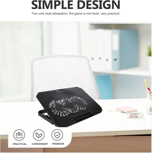 Laptop Cooler Stand with Two Ultra-Quiet Fans USB Powered Notebook Radiator Height Portable Cooling Pad for Efficient Heat Dissipation in Saudi Arabia