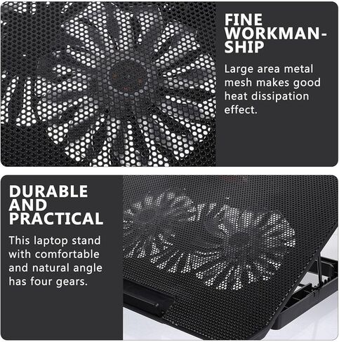 Laptop Cooler Stand with Two Ultra-Quiet Fans USB Powered Notebook Radiator Height Portable Cooling Pad for Efficient Heat Dissipation in Saudi Arabia