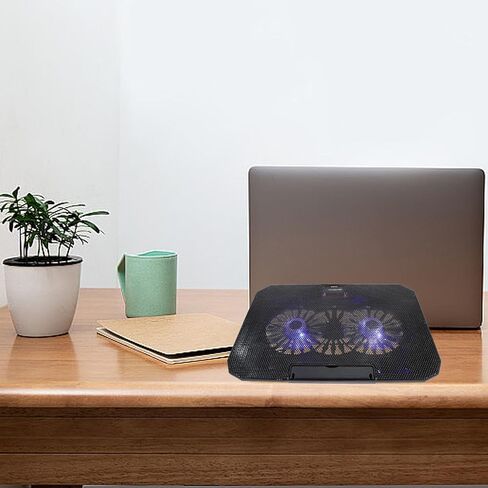Laptop Cooler Stand with Two Ultra-Quiet Fans USB Powered Notebook Radiator Height Portable Cooling Pad for Efficient Heat Dissipation in Saudi Arabia