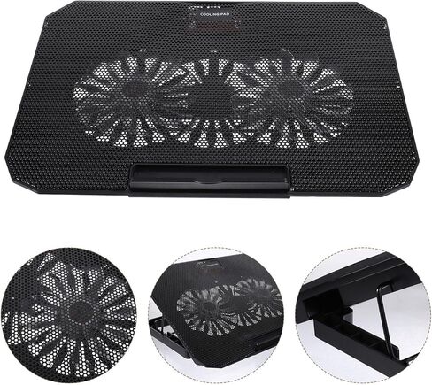 Laptop Cooler Stand with Two Ultra-Quiet Fans USB Powered Notebook Radiator Height Portable Cooling Pad for Efficient Heat Dissipation in Saudi Arabia