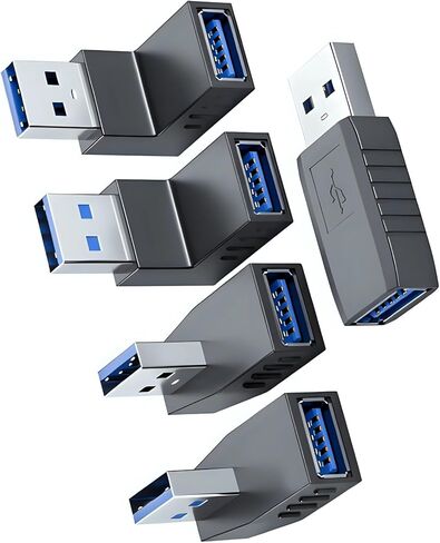 5 قطعة USB3.0 محولات ذكر إلى أنثى 90 درجة تدعم نقل البيانات السريع لألعاب الكمبيوتر وأنظمة السيارات موصل USB للسيارة in Kuwait