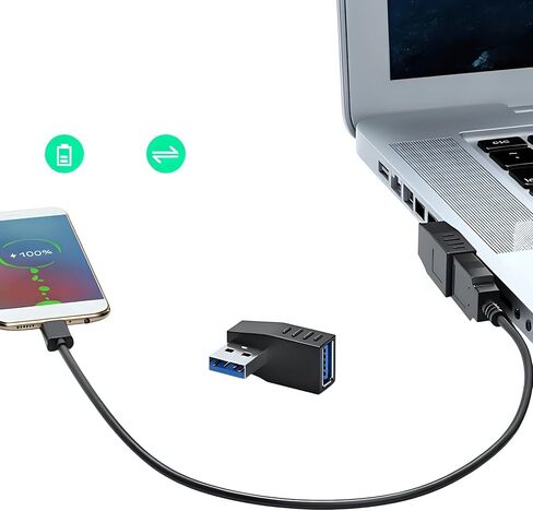 5 قطعة USB3.0 محولات ذكر إلى أنثى 90 درجة تدعم نقل البيانات السريع لألعاب الكمبيوتر وأنظمة السيارات موصل USB للسيارة in Kuwait