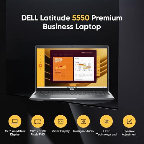 Dell Latitude 5550 15.6" FHD Business Laptop, Intel Ultra 7 155U Processor(12-Core, up to 4.8 GHz), 64GB DDR5 RAM, 2TB SSD, WiFi 6E, Bluetooth, Backlit Keyboard, Fingerprint Reader, Windows 11 Pro in Saudi Arabia