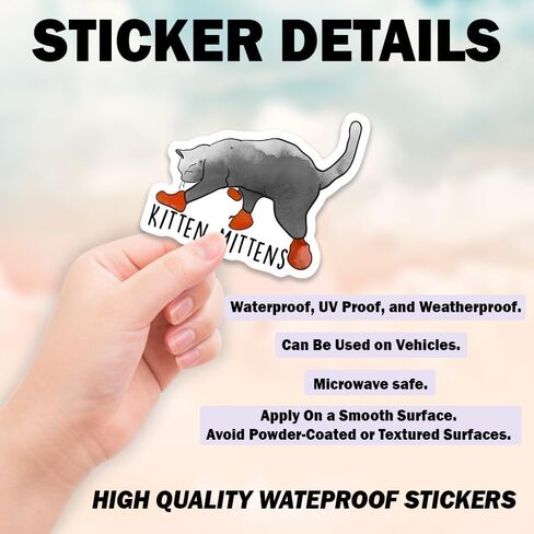 (3 قطع) ملصق من الفينيل باقتباسات مضحكة من Kitten Mittens، اقتباسات فيلم، اقتباس ساخر، ملصق مقطوع بالقالب مقاوم للماء لزجاجة المياه، الكمبيوتر المحمول، القبعة الصلبة، الخوذة، السيارة، الهاتف 3 بوصات in Kuwait