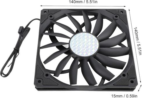 Dpofirs PWM Case Fan, 1100 RPM 4 Pin 12V Low Noise PC Cooling Fan Ultra Slim 15mm for Computer (Black) in Saudi Arabia