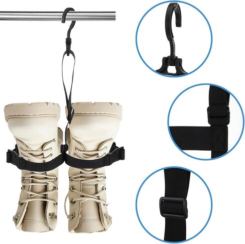 3 Pcs Fishing Wader Boot Hanger Fishing Boot Rack Men with Adjustable Belt and Swivel Dryer Hanger for Storage Drying in Kuwait