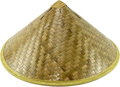 Chinese Style Straw Bamboo Hat Oriental- Hat Lightweight and Breathable Farmer Fishing Hat Sunshade- Rainproof Green in Kuwait