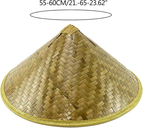 Chinese Style Straw Bamboo Hat Oriental- Hat Lightweight and Breathable Farmer Fishing Hat Sunshade- Rainproof Green in Kuwait
