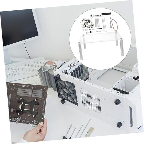 BESPORTBLE Open Frame PC Case Bracket for MATX Motherboards Transparent Chassis Stand DIY Computer Workstation with Stable Base for Component Display in Kuwait