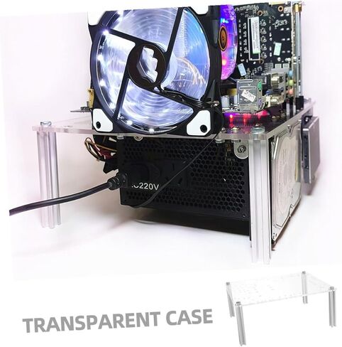 BESPORTBLE Open Frame PC Case Bracket for MATX Motherboards Transparent Chassis Stand DIY Computer Workstation with Stable Base for Component Display in Kuwait