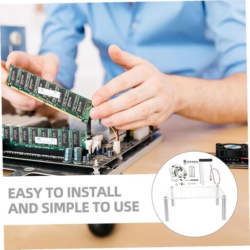 BESPORTBLE Open Frame PC Case Bracket for MATX Motherboards Transparent Chassis Stand DIY Computer Workstation with Stable Base for Component Display in Kuwait