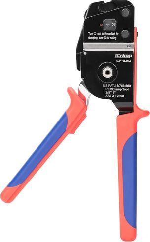 مجموعة أدوات المشبك icrimp KIT-1096D PEX لمشابك PEX مقاس 3/8 إلى 1 بوصة، مع 20 قطعة 1/2 بوصة و10 قطع حلقات مشبك PEX مقاس 3/4 بوصة، قاطع أنابيب PEX، مجموعة أدوات تجعيد PEX الكل في واحد in Kuwait