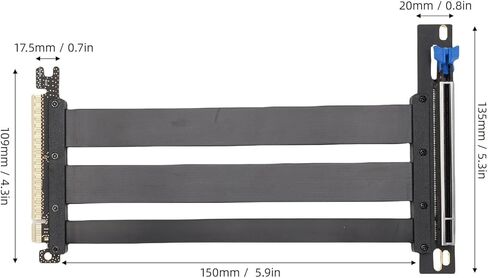 Zunate PCIE 5.0 Riser Cable 16X, High Speed Gen 5 GPU Extension for Vertical Mount, 128GB / s EMI Shielded & Flexible, 90 Degree Connector for 4090 & PCIE 4.0 (15cm) in Saudi Arabia