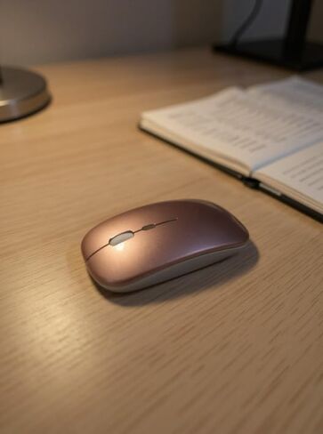 Wireless Mouse with Ergonomic Design for Computer and Desktop, Rose Gold in Saudi Arabia
