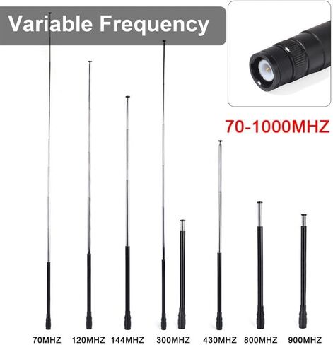 70-1000MHz واسعة النطاق هوائي تليسكوبي BNC-ذكر هوائي الراديو المحمول ل BC125AT BC75XLT الماسح الضوئي ICOM IC-V8 IC-A14 يده راديو الماسح الضوئي in Kuwait