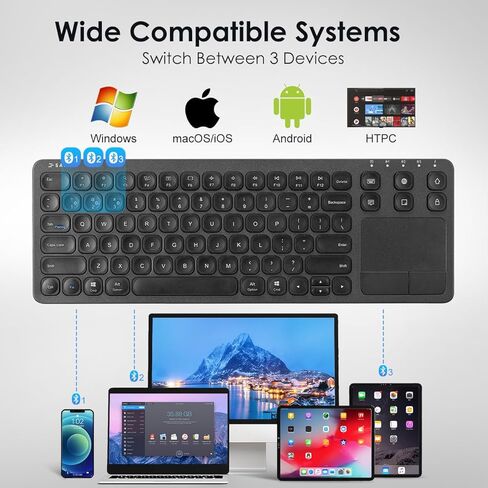 SANWA 9WN Wired Ergonomic Mouse + GSKB066 Bluetooth Keyboard with Touchpad Set, Silent Click Vertical Computer Mice, Multi Device Trackpad Keyboard, Compatible with Win, Mac, Laptop, PC, White + Black in Saudi Arabia