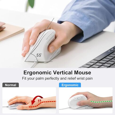 SANWA 9WN Wired Ergonomic Mouse + GSKB066 Bluetooth Keyboard with Touchpad Set, Silent Click Vertical Computer Mice, Multi Device Trackpad Keyboard, Compatible with Win, Mac, Laptop, PC, White + Black in Saudi Arabia