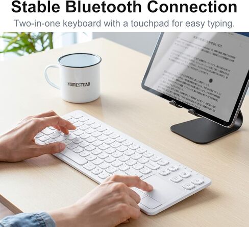 SANWA 9WN Wired Ergonomic Mouse + GSKB066 Bluetooth Keyboard with Touchpad Set, Silent Click Vertical Computer Mice, Multi Device Trackpad Keyboard, Compatible with Win, Mac, Laptop, PC, White in Saudi Arabia