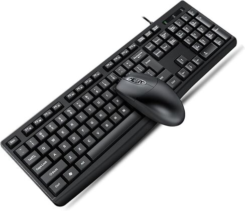 Zopsc Wired Keyboard Mouse Combo, Optical Ergonomic Full Size USB Wired Keyboard and Mouse Combo for Laptop PC Desktop Office Home (Black) in Saudi Arabia