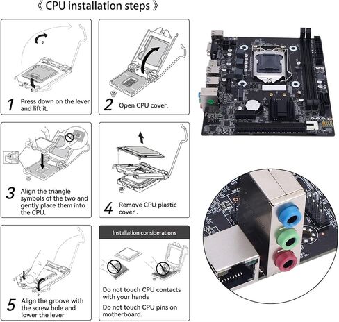 EBTOOLS H81 Gaming Motherboard, LGA 1150 M ATX DDR3 16GB M.2 NVME NGFF .0 6Gb s PCIe, with 8 Layer PCB 6 Phase Power Design, for Core i3 i5 i7 4th V3 Celeron G Series in Saudi Arabia