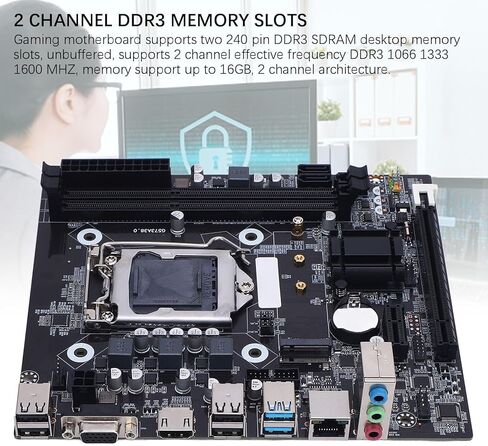 EBTOOLS H81 Gaming Motherboard, LGA 1150 M ATX DDR3 16GB M.2 NVME NGFF .0 6Gb s PCIe, with 8 Layer PCB 6 Phase Power Design, for Core i3 i5 i7 4th V3 Celeron G Series in Saudi Arabia