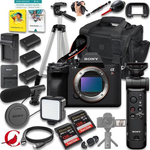 Sony a7R V Mirrorless Camera + Sony GP-VPT3 Wireless Shooting Grip + 256 GB Memory Card+ 2pc Extra Battery + More (28pc Bundle) in Saudi Arabia
